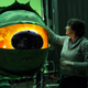 Model maker Molly Light works on the Garden of Eyes set. Image: Steven Wong Jr., Laika Studios / Universal Pictures